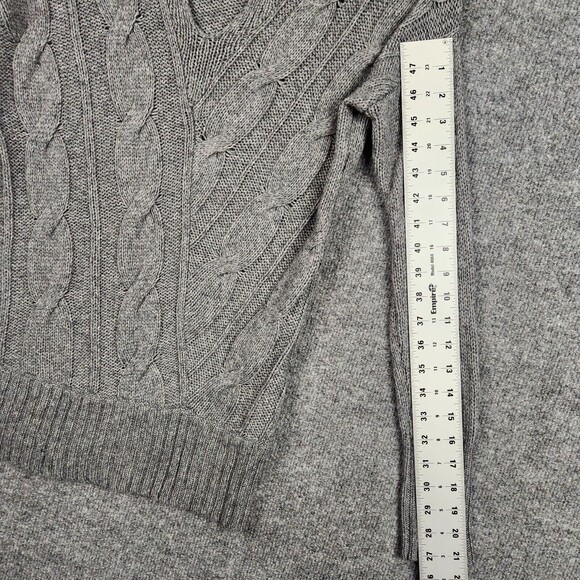 ANN TAYLOR LOFT 254194 Gray Cable Knit Wool Blend Pullover Sweater SIZE S - Picture 8 of 12